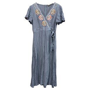 Entro Embroidered Flowy Jumpsuit Large